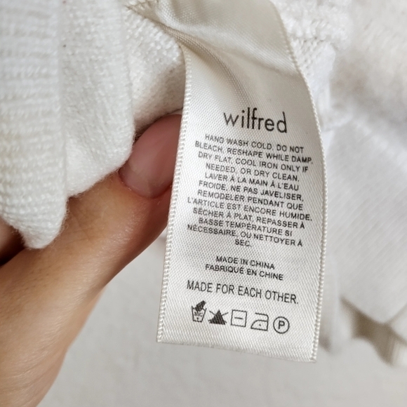 Wilfred free crop merino wool polo v neck sweater sz M - Picture 9 of 10